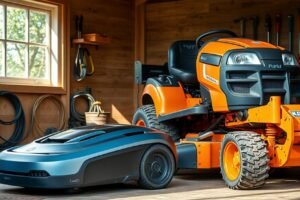 Robotic Mower Vs Ride-On Mower Storage