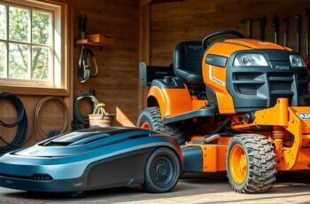 Robotic Mower Vs Ride-On Mower Storage Robotic Mower Vs Ride-On Mower Storage