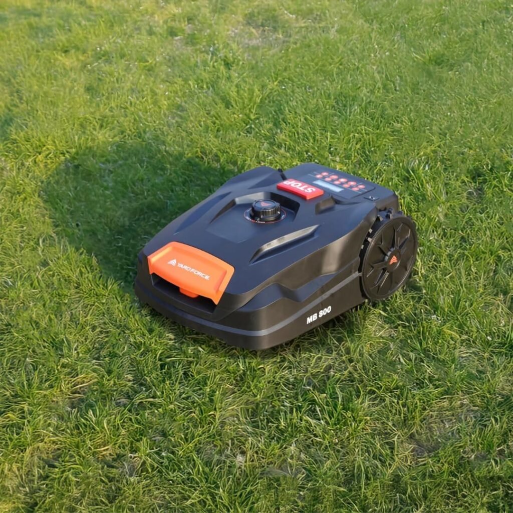 Yard Force MB800 Robotic Lawn Mower – Automatic Garden Robot, 20V Removable Lithium Battery, Bluetooth App Control, Adjustable 20–60mm Cutting Height, Ideal for Medium Lawns up to 800m² Yard Force MB800 Robotic Lawn Mower – Automatic Garden Robot, 20V Removable Lithium Battery, Bluetooth App Control, Adjustable 20–60mm Cutting Height, Ideal for Medium Lawns up to 800m²