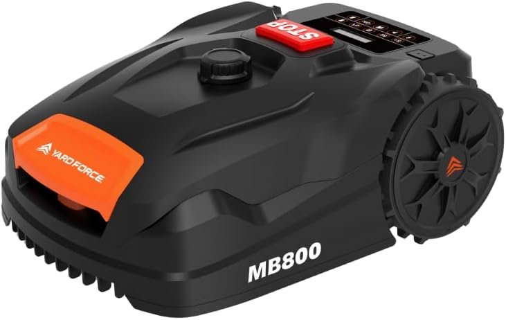 Yard Force MB800 Robotic Lawn Mower – Automatic Garden Robot, 20V Removable Lithium Battery, Bluetooth App Control, Adjustable 20–60mm Cutting Height, Ideal for Medium Lawns up to 800m² Yard Force MB800 Robotic Lawn Mower – Automatic Garden Robot, 20V Removable Lithium Battery, Bluetooth App Control, Adjustable 20–60mm Cutting Height, Ideal for Medium Lawns up to 800m²