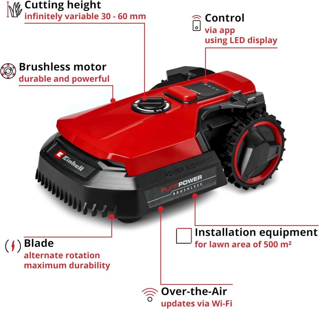 Einhell Robot Lawnmower 18V, Long-Life Battery, App Control Einhell Robot Lawnmower 18V, Long-Life Battery, App Control