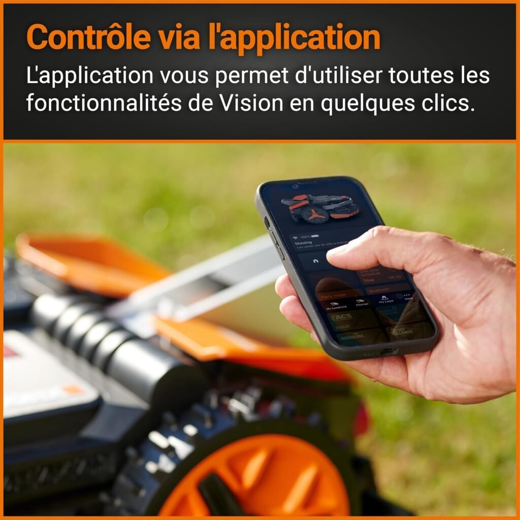 WORX WR202E Landroid Vision Robotic Lawn Mower – 250m² Patented AIA Mowing Multi-Zone, Auto Charging, 20V PowerShare Battery, Rain Sensor, Cut-to-Edge Technology, App-Controlled, Model